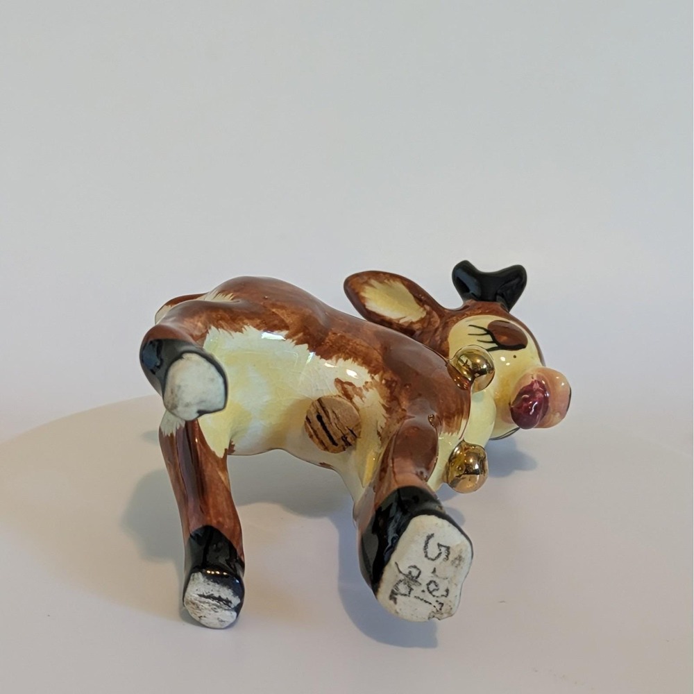 Napco Reindeer Kissing Salt & Peppers Gold Bells Cork‎ Stoppers, Dear & Dearest - Picture 8 of 14